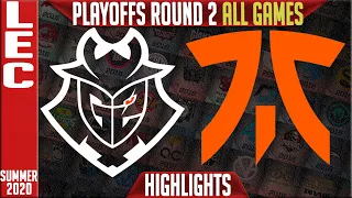 G2 vs FNC Highlights ALL GAMES | LEC Playoffs Summer 2020 Round 2 | G2 Esports vs Fnatic