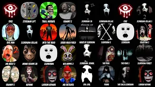 Eyes - The Horror Game, Stickman Escape Lift, Troll Quest Horror 3, Granny Chapter Two, Evil Nun...