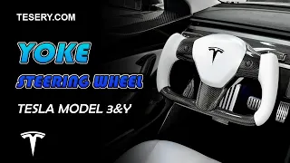 Tesla Yoke Steering Wheel | Tesla Model 3 & Y Accessories from Tesery.com