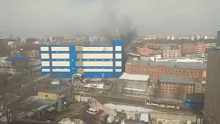 В Москве горит детский ТЦ «Персей» около станции метро «Семеновская»