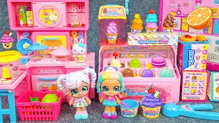 9 Minutes Satisfying with Unboxing Cute Pink Rabbit Ice Cream Store & Miniature Kitchen Playset ASMR