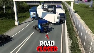 NOOBS on the road #24 - Road closed | Funny moments - ETS2 Multiplayer