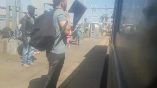 Metrorail Train departing Johannesburg Park Station (Africa's biggest station) going to Randfontein