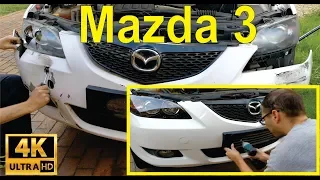 How to change the front headlight and bumper on a Mazda 3-  detailed