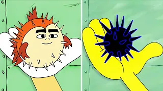 Spongebob Removing An Urchin vs Gegagedigedagedago Animation