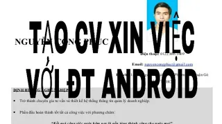 Cách tạo cv xin việc trên điện thoại  Android đơn giản nhất