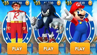 Tag with Ryan vs Sonic Dash Werehog vs Super Mario Run - All Characters Unlocked All Bosses Gameplay