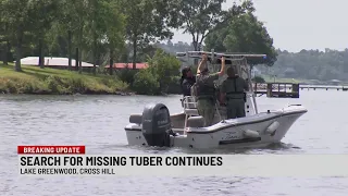 Search for missing tuber continues on Lake Greenwood