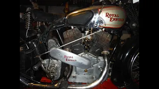 Royal Enfield V Twin KX 1140 cc from 1937 first attempt to start in about thirteen years.