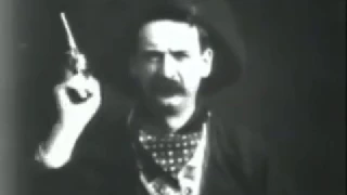 Edison Co: The Great Train Robbery - scene: Bandit Cowboy Shoots at Audience (1903)