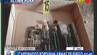 Detienen a cuatro hombres que portaban armas de grueso calibre en Santa Catarina Pinula