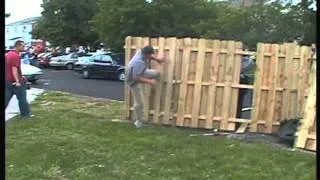 Flying Kick into Wooden Fence