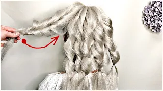 Простая и Красивая Прическа на Длинные Волосы. New Easy hairstyles for wedding.