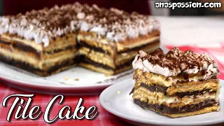 NO BAKE TILE CAKE | Brick Cake | Biscuit Layer Cake | Quick and Easy Ready in few minutes!!!