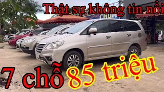 Báo giá tổng hợp ô tô cũ giá rẻ - 7 chỗ 85 triệu Toyota innova - Mitsubishi Julie - Hyundai i10