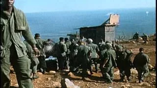 United States soldiers on the top of Nui Ba Den Mountain in Vietnam. HD Stock Footage