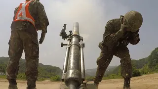 ROK Army 60mm, 81mm, 107mm Mortars Live Fire Training