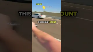 Biker's Phone Falls on Highway!