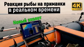 Реакция рыбы на приманки в реальном времени. Купил новый эхолот  Lowrance