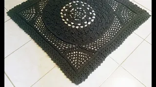 crochet home rug #38 square pattern/how to crochet mandala/kvačkana preproga iz mandale