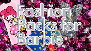 Примерка Fashion Packs для кукол Barbie. Коллаборация Barbie и Hello Kitty и Wonder Woman