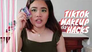 Full face makeup using Tiktok makeup hacks