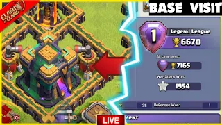 🔴Coc Live - Base Visiting | Trophy Pushing + War Attacks In Clash Of Clans-CoC