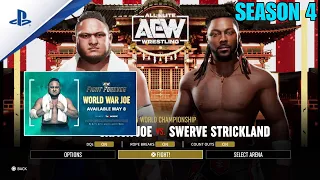 AEW FIGHT FOREVER SEASON 4 Gameplay ! | AEW Samoa Joe vs Swerve Strickland - AEW Fight forever