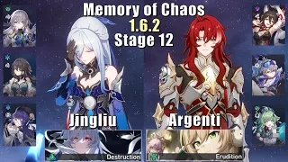 E0S1 Jingliu & E0 Argenti | Memory of Chaos 12 1.6.2 3 Stars | Honkai: Star Rail