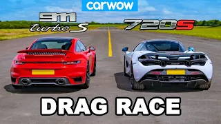 Porsche 911 Turbo S vs McLaren 720S: DRAG RACE