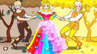 DIY Paper Dolls & Cartoon - Who Is Rainbow Rapunzel's Husband? - Barbie Contest Handmade