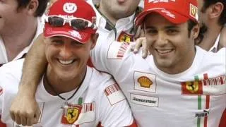 Felipe Massa and Michael Schumacher