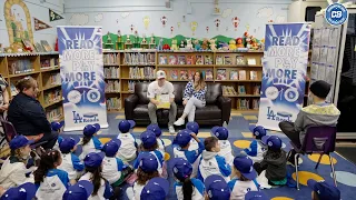 Will Smith & wife Cara participate in Los Angeles Dodgers Foundation reading event