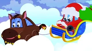 Jingle Bells | Little Red Car Christmas Songs | Rhymes for Kids | Vehicles Cartoons - Kids Channel