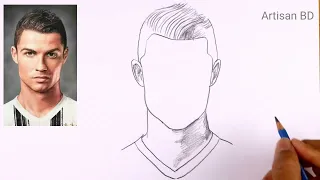 How to Draw Cristiano Ronaldo Sketch Portrait Tutorial #cr7