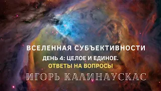 Игорь Калинаускас – Вселенная субъективности. День четвертый,  ответы на вопросы. 23 мая 2020 г.