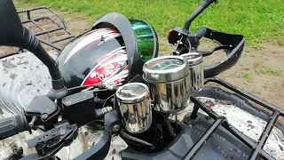 Первые покатушки на yamaxa grizzly 250cc кардан