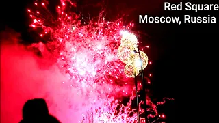 2020 New Years Fireworks at the Red Square - Moscow, Russia