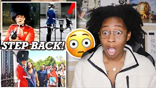 AMERICAN REACTS TO WHAT HAPPENS WHEN YOU MESS WITH A QUEENS GUARD! 😳 | Favour