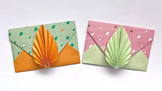 Origami How to fold mini envelopes with leaves① / Wrap and Knot