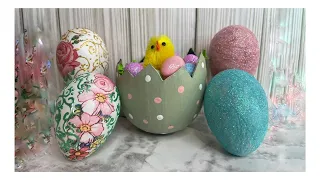 3 SUGESTÕES EM MENOS DE 10MINUTOS. IN LESS THAN 10MIN 3 IDEAS OF EGG EASTER DECOR