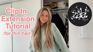 HOW TO PUT CLIP IN HAIR EXTENSIONS INTO THIN HAIR!! | ZALA HAIR EXTENSION TUTORIAL