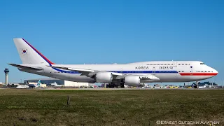 (4K) Korean Air Force One Boeing 747-8i Arrival + Departure | Toronto Pearson Int'l