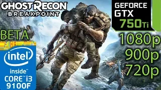 Ghost Recon Breakpoint BETA - GTX 750 ti - 1080p - 900p - 720p - i3 9100f - Gameplay Benchmark PC