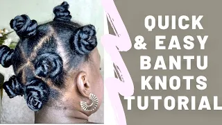 How To Make BANTU KNOTS ON Short 4C NATURAL HAIR with Braiding Hair