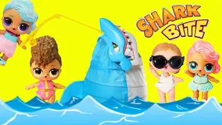 SHARK BITE Game LOL Surprise Toy Surprises Who Will Catch the Most Fish?!