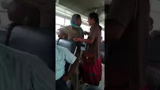 Mahabubnagar./ Lady home guard fighting with RTC lady conductor for asking Ticket..