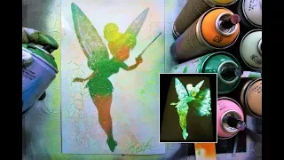 Tinkerbell GLOW IN DARK - SPRAY PAINT ART - by Skech