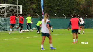 SELEÇÃO FEMININA treina em MONTPELLIER para encarar a AUSTRÁLIA na COPA DO MUNDO