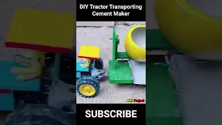 DIY Mini tractor transporting cement maker machine | science project @MiniProjectVerified